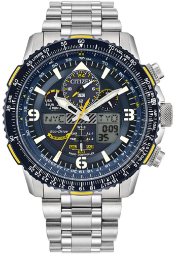 שעון טייסים אנלוגי דיגיטלי Citizen JY807852L רדיו קונטרול אקו דרייב וספיר