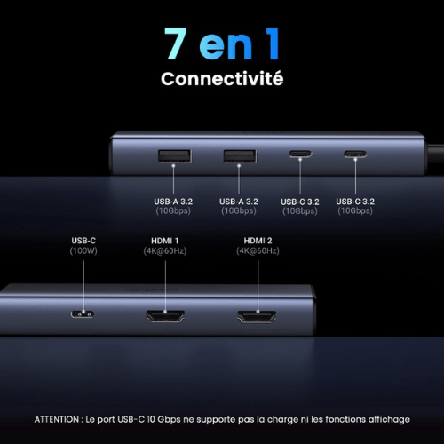 תחנת עגינה 7ב-1 Ugreen CM498 USB-C HDMI Hubברפאלי - refali.co.il