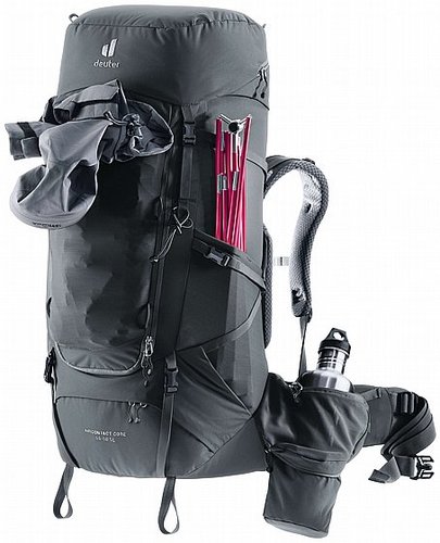 תרמיל מסע (נשים) - Deuter Aircontact Core 55+10 SL - אפור פחם