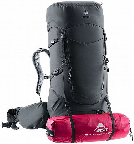 תרמיל מסע (נשים) - Deuter Aircontact Core 55+10 SL - אפור פחם