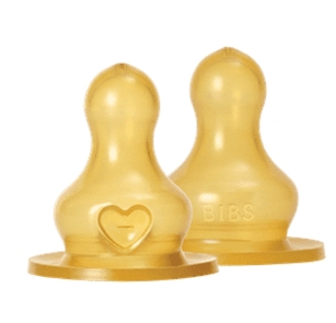 זוג פטמות לטקס לבקבוק זרימה איטית BIBS
