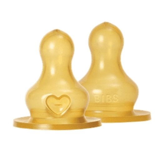 זוג פטמות לטקס לבקבוק זרימה בינונית BIBS