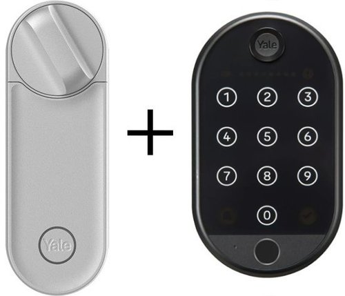 מנעול חכם לדלת Linus L2 + קודן טביעת אצבע KeyPad 2 מבית Yale - צבע כסוף 