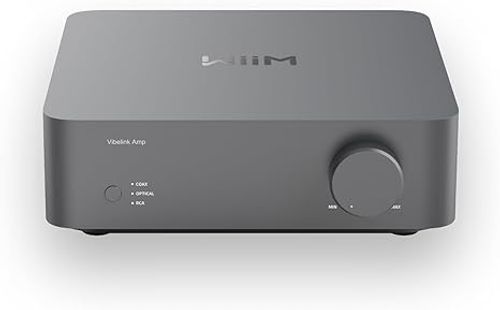 מגבר סטריאו מודרני כולל DACחיבור אפור WIIM Vibelink AMP Space 