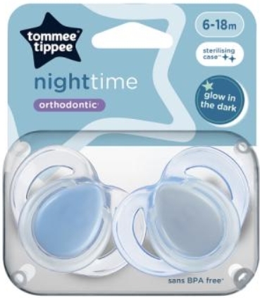 זוג מוצצים זוהרים בחושך 6-18 חודשים Tommee Tippee