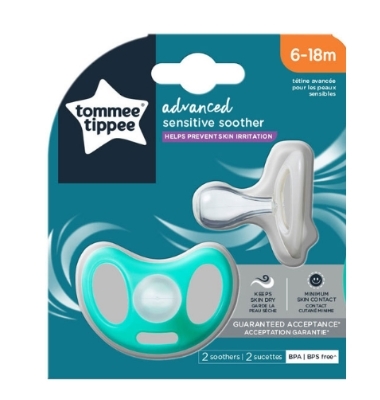 זוג מוצצי סיליקון Advanced לעור רגיש 6-18 חודשים Tommee Tippee
