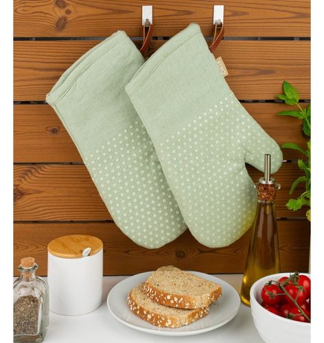 כפפות תנור כותנה וסילקון צבע ירוק CHEF - glove