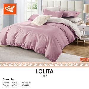 סט מצעים זוגי 180 100% סאטן אל-קמט SOFTIE LOLITA PINK