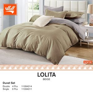 סט מצעים זוגי 180 100% סאטן אל-קמט SOFTIE LOLITA BEIGE
