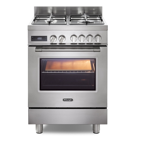 תנור משולב כיריים גז - 4 להבות DeLonghi דלונגי PRO66MXLPZ-IL נירוסטה