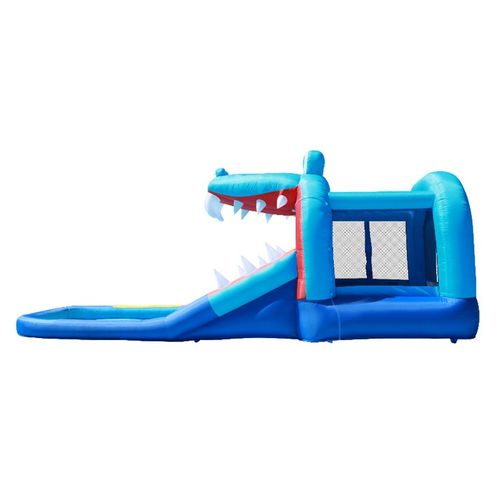 מתקן מתנפח רטוב ויבש Croc Jump & Splash Park עם מגלשה ובריכה 9752