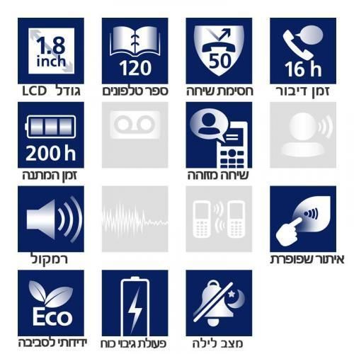 טלפון אלחוטי PANASONIC KX-TGD310 פנסוניק 