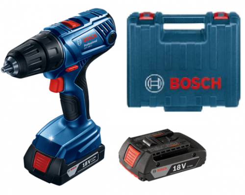 מקדחה 18V רוטטת GSB180LI  זוג סוללות 2AH ומטען + ביטים