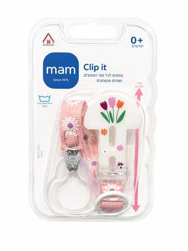 מחזיק למוצץ Clip It ורוד MAM