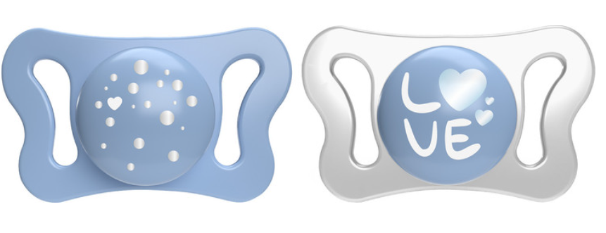 זוג מוצצי סיליקון 0-2 חודשים כחול Chicco PhysioForma Micro