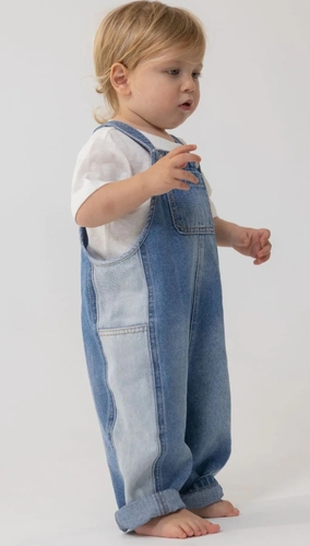 סרבל ג׳ינס כחול לתינוק 3-6 חודשים
