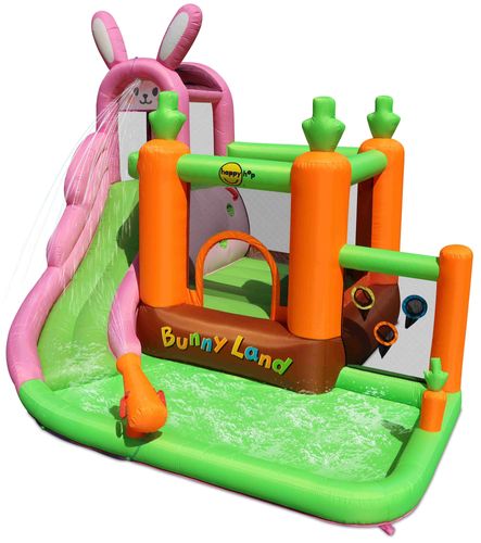 מתקן מתנפח רטוב ויבש ארץ הארנבים Bunny Land עם מגלשה ובריכה 9797