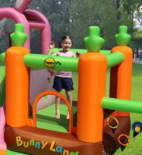 מתקן מתנפח רטוב ויבש ארץ הארנבים Bunny Land עם מגלשה ובריכה 9797