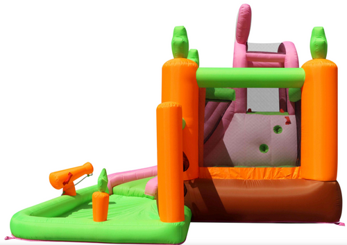 מתקן מתנפח רטוב ויבש ארץ הארנבים Bunny Land עם מגלשה ובריכה 9797