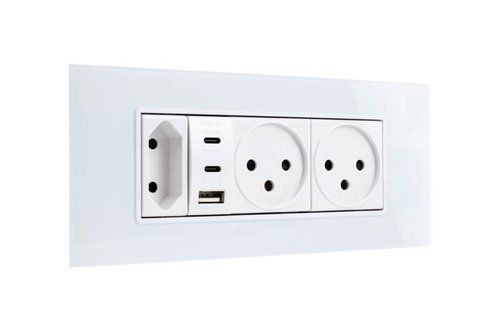  מסגרת זכוכית מרחפת לבנה SLIM 6M תואמת לסדרת NISKO SMART 