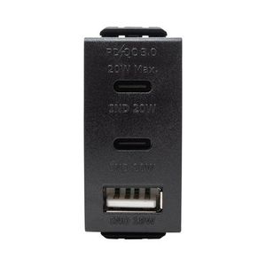  מטען מהיר 3 יציאות USB 2C+A PD שחור 1M MATT ניסקו סוויץ