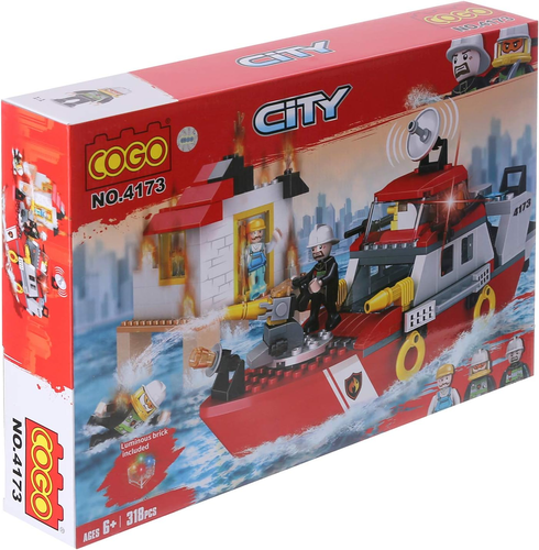 ספינת כיבוי אש וחילוץ City ערכת בנייה עם 318 חלקים דגם 4173