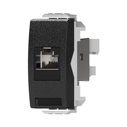  שקע מחשב לא מסוכך RJ45 CAT6A UTP, שחור 1M MATT ניסקו סוויץ' 