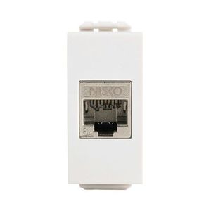  שקע מחשב מסוכך RJ45 CAT6A FTP, לבן 1M ניסקו סוויץ