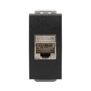  שקע מחשב מסוכך RJ45 CAT6A FTP, שחור מט 1M ניסקו סוויץ