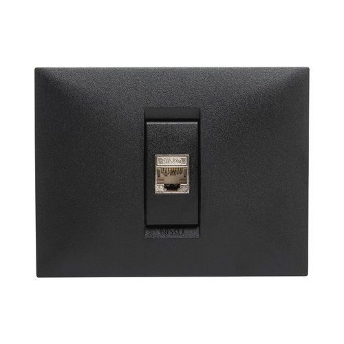  שקע מחשב מסוכך RJ45 CAT6A FTP, שחור מט 1M ניסקו סוויץ' 
