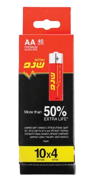 מארז 40 סוללות AA אלקליין 1.5V