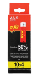 מארז 40 סוללות AA אלקליין 1.5V