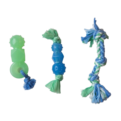 פט סטייג'ס שלישיית נשכנים דנטליים (3 ב-1) לגורי כלבים וכלבים מגזעים קטנים וזעירים