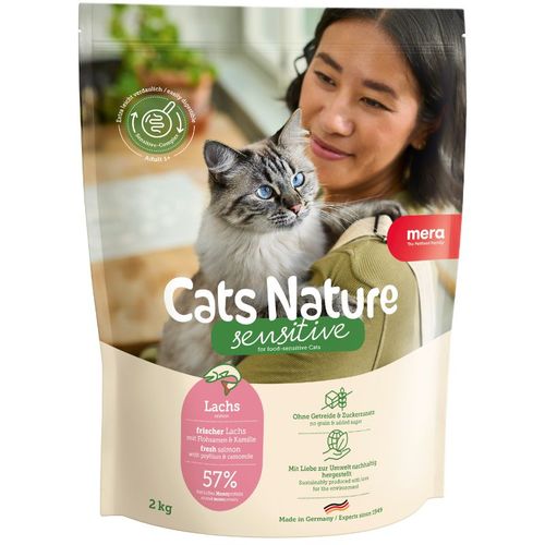 מזון יבש לחתולים רגישים Mera Cats Nature Sensitive מרה נצ'ור סנסטיב סלמון 2 ק״ג