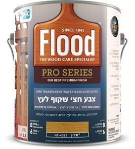 צבע חצי שקוף לעץ גוון 4022 אלון - 750 מל FLOOD
