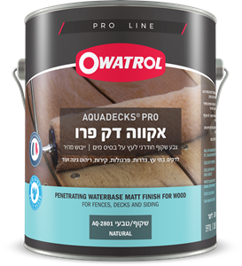 צבע חודרני לעץ שקוף טבעי 3.6 ליטר - אקווה דק פרו OWATROL