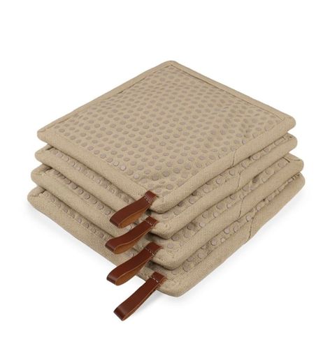 מחזיק לסיר כותנה  וסיליקון צבע בז  CHEF- pocket potholder