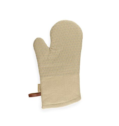 כפפות תנור כותנה וסילקון צבע  בז CHEF - glove