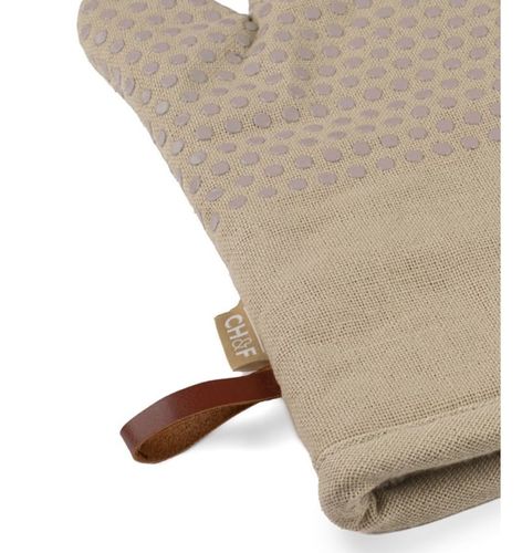 כפפות תנור כותנה וסילקון צבע  בז CHEF - glove