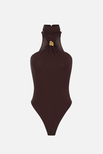 Bodysuit in crêpe jersey fabric with jewel detail