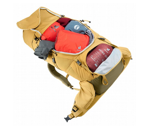 תרמיל מסע - Deuter Aircontact Core 60+10 - חול מדברי