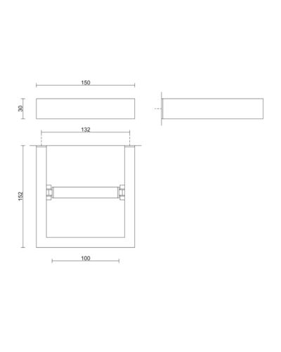 מתלה סגור לנייר טואלט LINEA (אופציה להדבקה) - גרפיט מוברש 