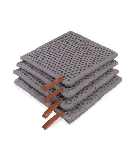 מחזיק לסיר כותנה  וסיליקון צבע  אפור כהה  CHEF- pocket potholder