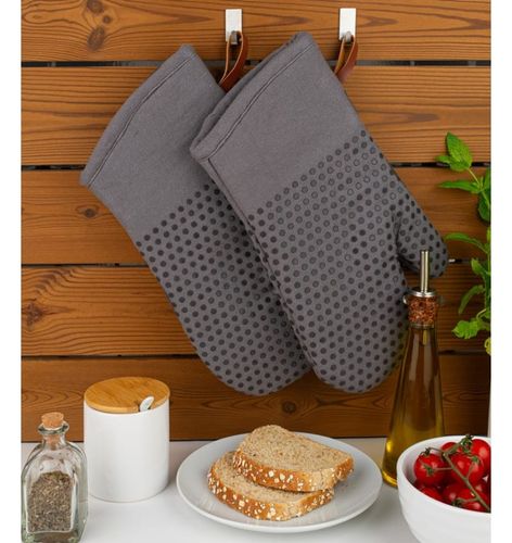 כפפות תנור כותנה וסילקון צבע   אפור כהה CHEF - glove