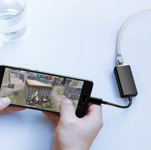 מתאם כניסת LAN ל- USB-C