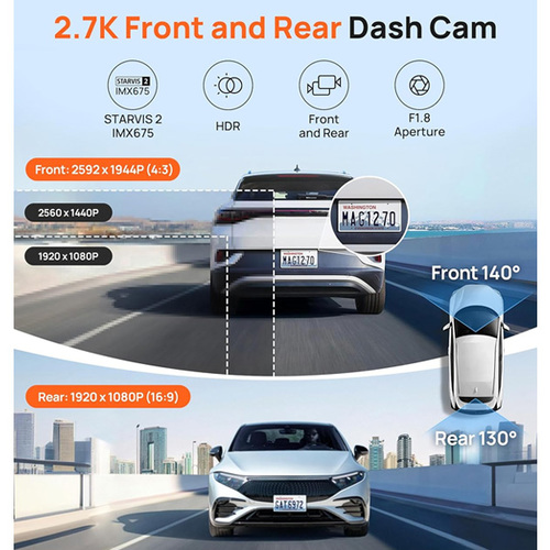 מצלמת רכב חכמה דו-כיוונית 70mai Dash Cam A510-1 | יבואן רשמי