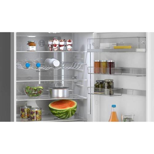מקרר מקפיא תחתון 440 ליטר Bosch KGN49LBCF זכוכית שחורה