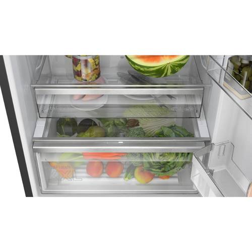 מקרר מקפיא תחתון 440 ליטר Bosch KGN49LBCF זכוכית שחורה