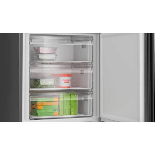 מקרר מקפיא תחתון 440 ליטר Bosch KGN49LBCF זכוכית שחורה