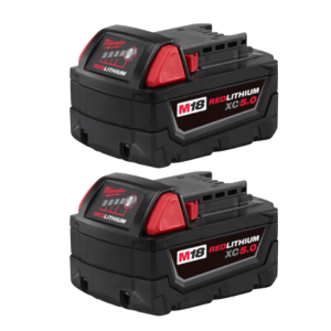 2 סוללות ליתיום מילווקי 5 אמפר 5AH-18V REDLITHIUM דגם: 48-11-1850 / M18B5 מבית Milwaukee | שתי סוללות 5 אמפר מילווקי